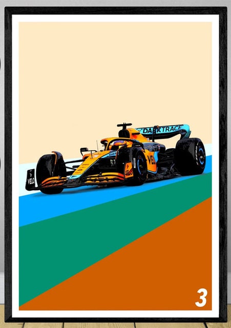 Poster Formel 1 Rennwagen Grand Prix Rennfahrer Namen Wagen Nummer I  Deko Print ohne Rahmen