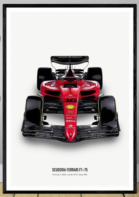 Poster Formel 1 Rennwagen Grand Prix Rennfahrer Namen Wagen Nummer I  Deko Print ohne Rahmen