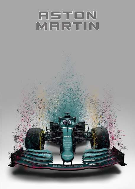 Poster Formel 1  Rennwagen Aquarell I Deko Print ohne Rahmen