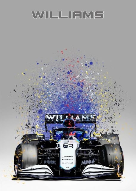 Poster Formel 1  Rennwagen Aquarell I Deko Print ohne Rahmen