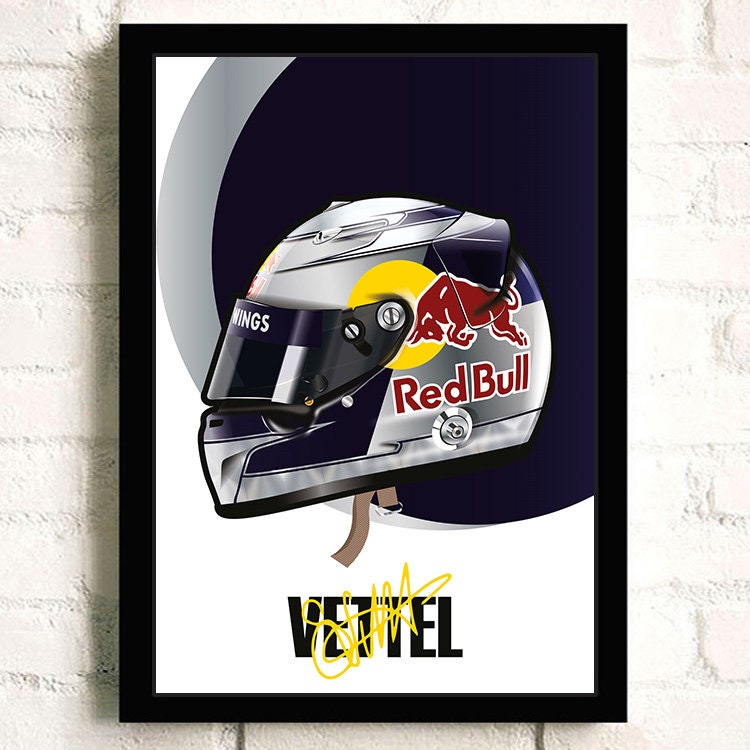 Poster Formel 1 Helm Rennfahrer Name Unterschrift I Deko Print ohne Rahmen
