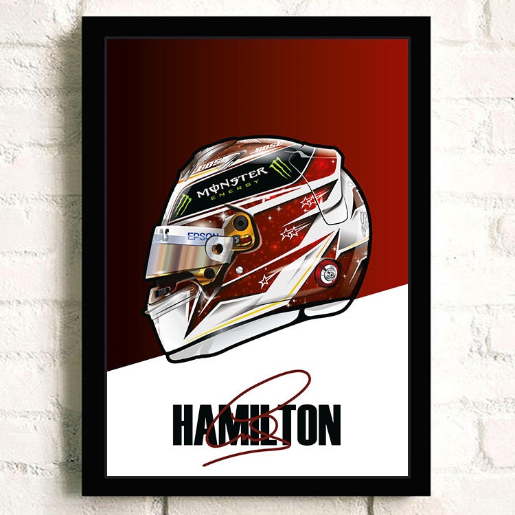 Poster Formel 1 Helm Rennfahrer Name Unterschrift I Deko Print ohne Rahmen