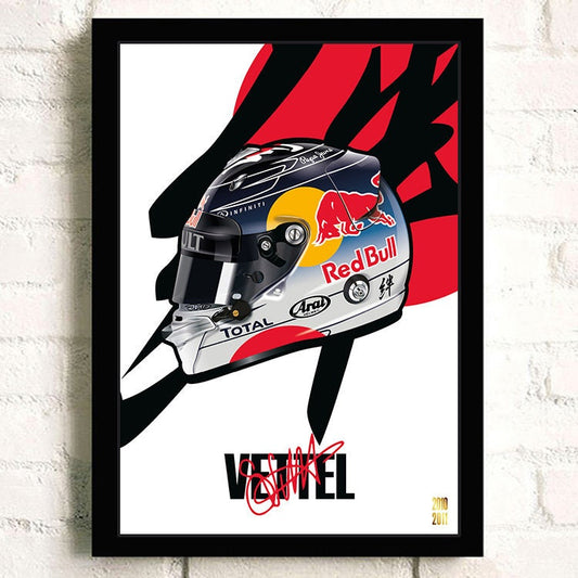 Poster Formel 1 Helm Rennfahrer Name Unterschrift I Deko Print ohne Rahmen