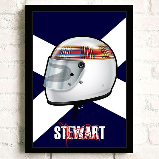 Poster Formel 1 Helm Rennfahrer Name Unterschrift I Deko Print ohne Rahmen
