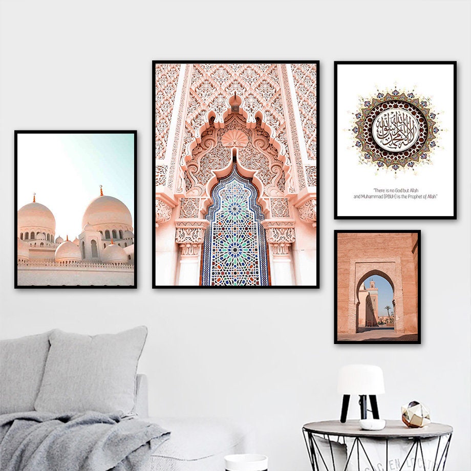 Poster Islam Abu Dhabi Moschee Arabische Architektur I Wandbilder Wohnzimmer & Schlafzimmer I Deko Print Bilder I ohne Rahmen