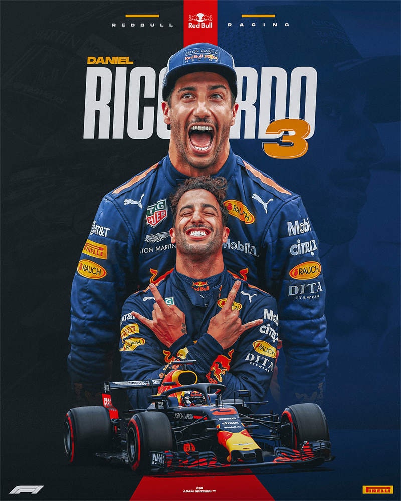 Poster Formel 1 Rennfahrer Rennwagen I Deko Print ohne Rahmen