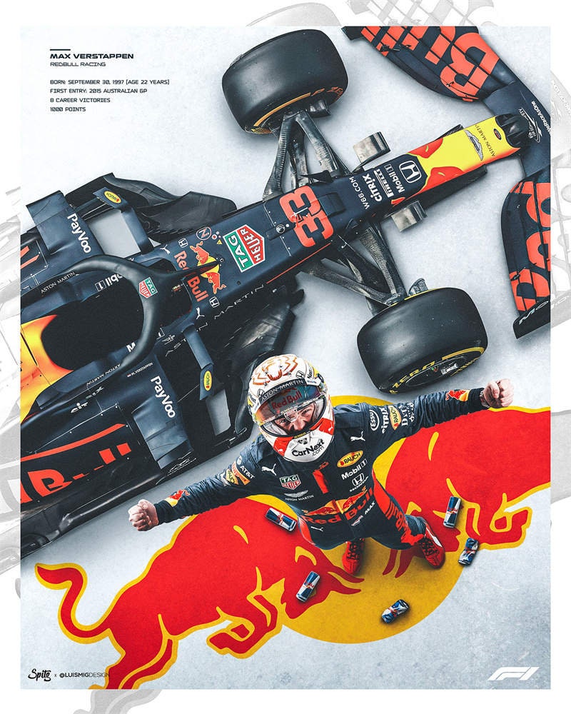 Poster Formel 1 Rennfahrer Rennwagen I Deko Print ohne Rahmen