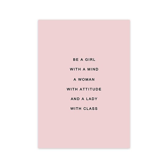 Poster Abstrakt Rosa Schwarz I Inspirierende Sprüche I Wandbilder Wohnzimmer & Schlafzimmer I  Deko Print Bilder I ohne Rahmen