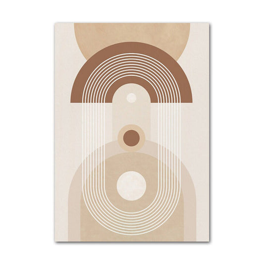 Poster Boho Abstrakt Kreis Linien Beige Braun  | Bilder Wohnzimmer | Wandbilder Schlafzimmer | Deko Print ohne Rahmen | Bilder Set Kunstdruck