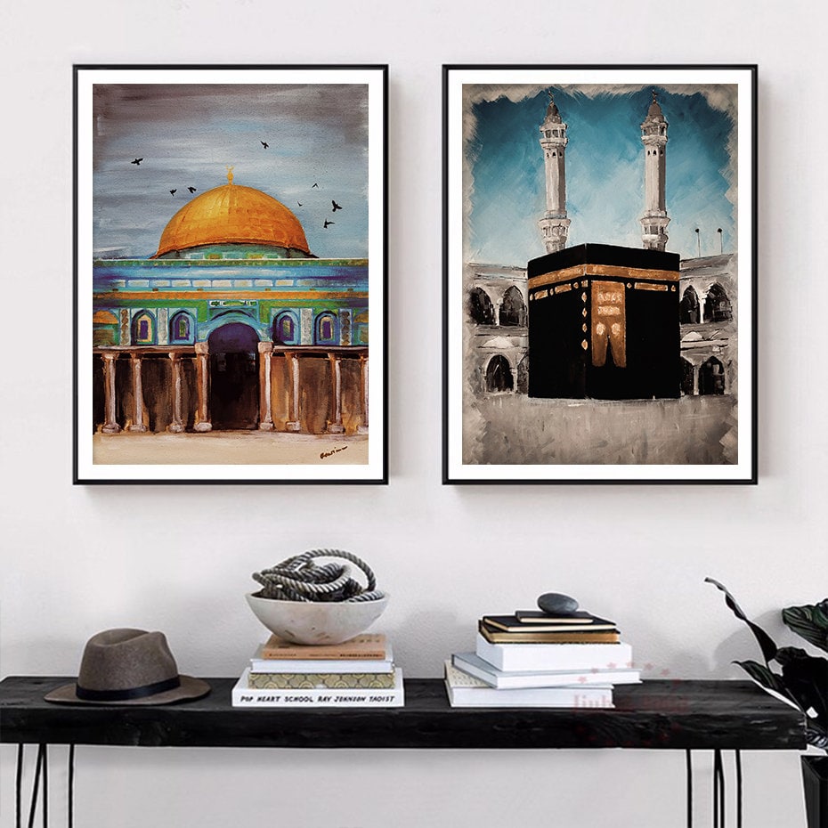 Poster Islam Al Aqsa Mosche Kaaba I Wandbilder Wohnzimmer & Schlafzimmer I Deko Print Bilder I ohne Rahmen