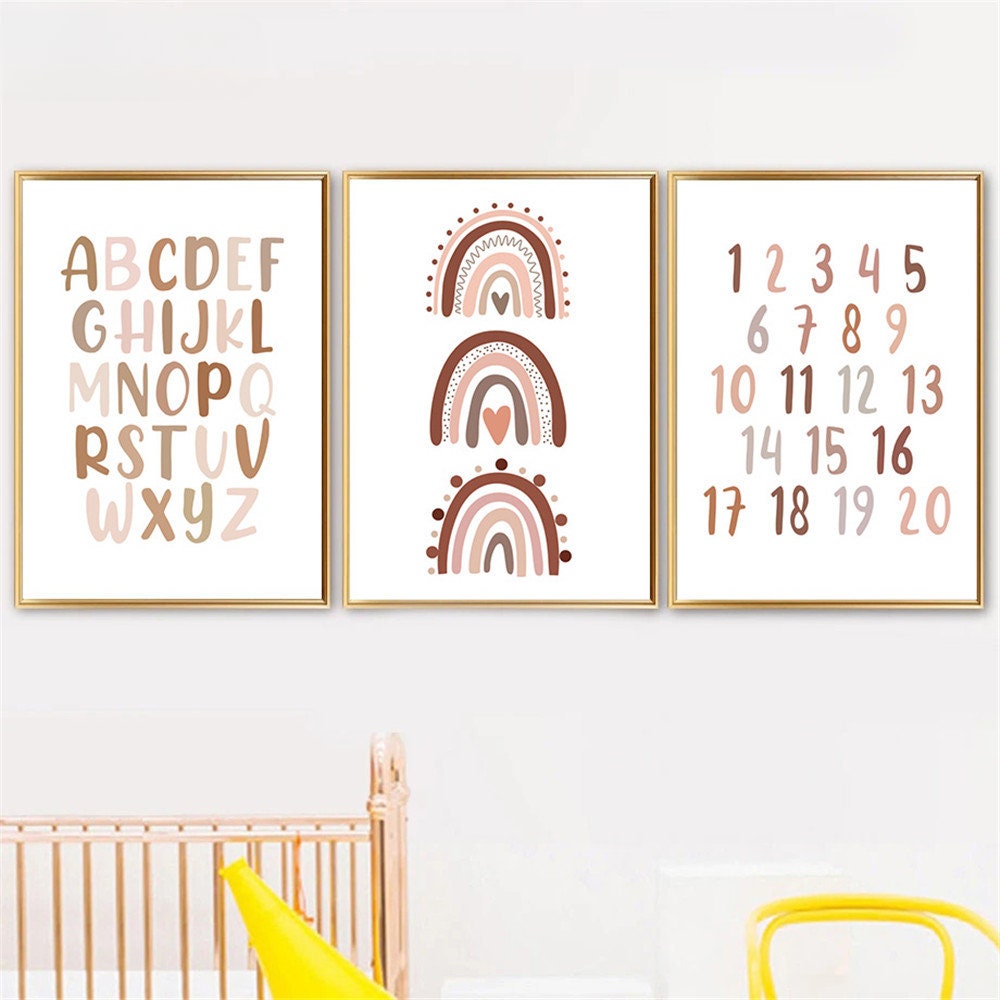 Poster Kinderzimmer Buchstaben Alphabet Boho I Kinderzimmer Bilder I Wand Deko I Kunst Druck I Deko Print I ohne Rahmen