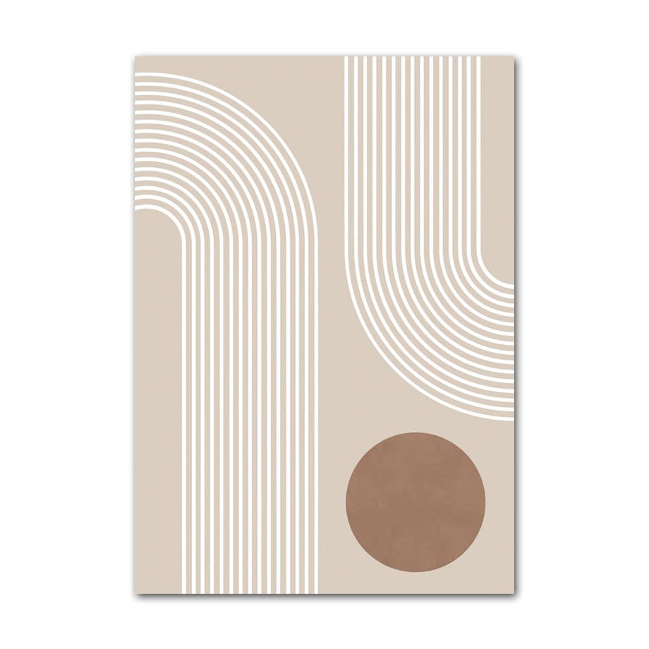 Poster Boho Abstrakt Bogen Linien Beige Braun  | Bilder Wohnzimmer | Wandbilder Schlafzimmer | Deko Print ohne Rahmen | Bilder Set Kunstdruck