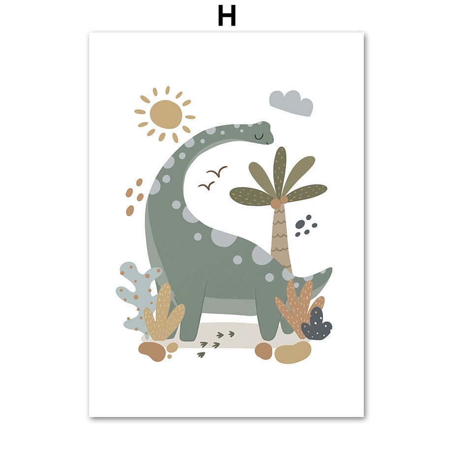 Poster Kinderzimmer Dinosaurier Alphabet I  Kinderzimmer Bilder I Wand Deko I Kunst Druck I Deko Print I ohne Rahmen