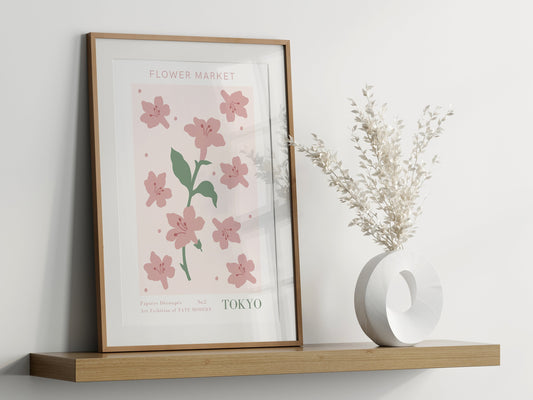 Poster Blumen Markt | Poster Set 9 Bilder | Botanische Wand Kunst I Wandbilder Wohnzimmer & Schlafzimmer