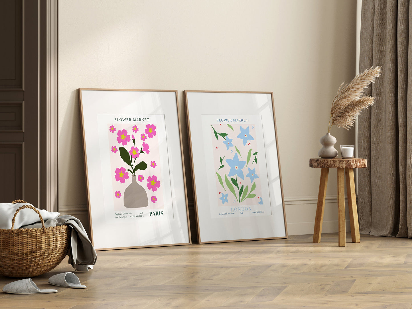Poster Blumen Markt | Poster Set 9 Bilder | Botanische Wand Kunst I Wandbilder Wohnzimmer & Schlafzimmer