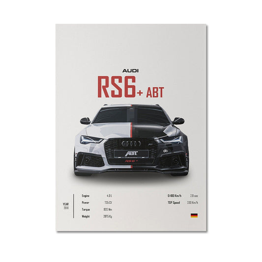 Poster Sportwagen PORSCHE 911 AUDI Rs MERCEDES Amg Gtr  Super Sport Auto I Geschenk für ihn I Wohnzimmmer Büro I Wand Deko Print ohne Rahmen