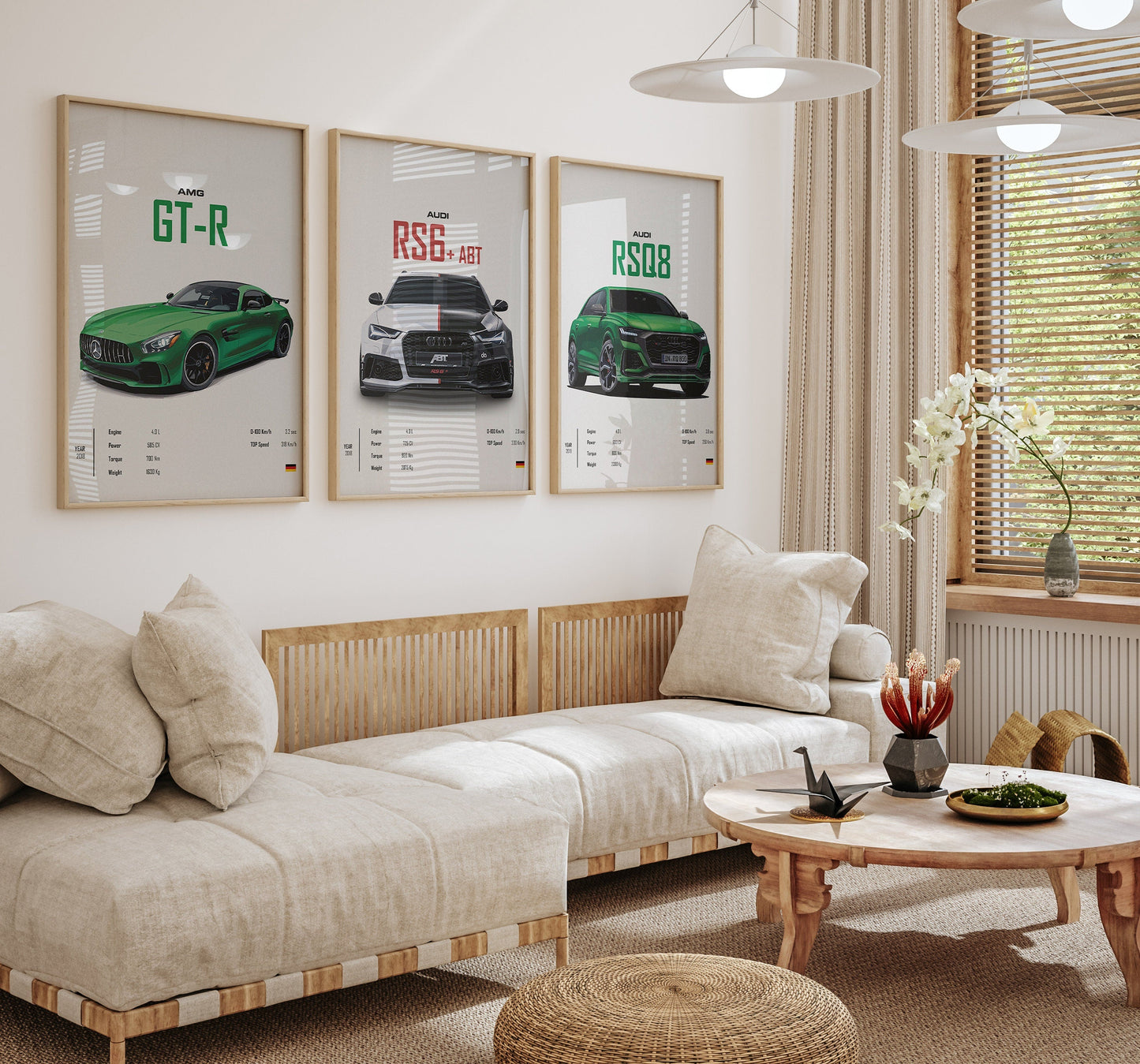 Poster Sportwagen PORSCHE 911 AUDI Rs MERCEDES Amg Gtr  Super Sport Auto I Geschenk für ihn I Wohnzimmmer Büro I Wand Deko Print ohne Rahmen