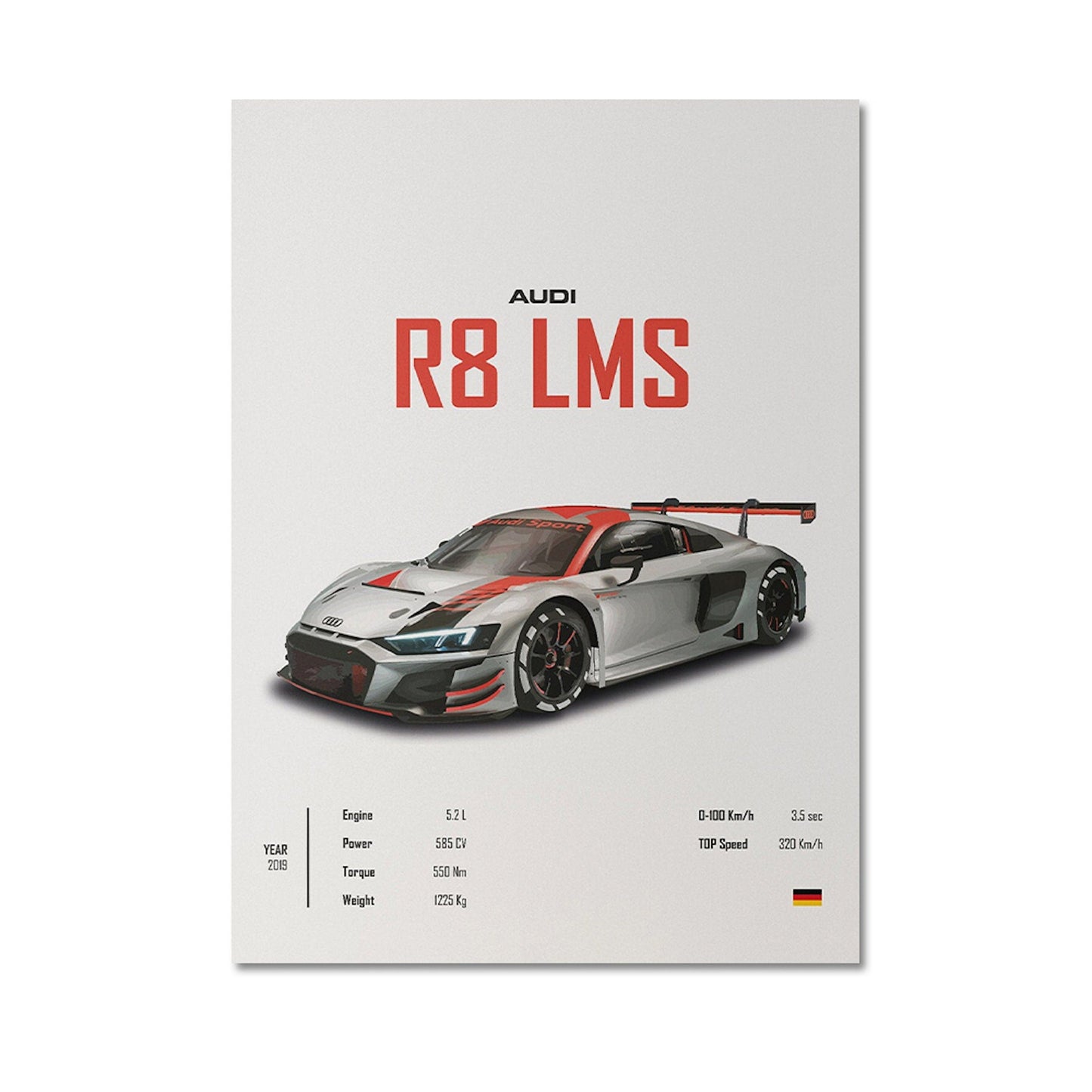 Poster Sportwagen PORSCHE 911 AUDI Rs MERCEDES Amg Gtr  Super Sport Auto I Geschenk für ihn I Wohnzimmmer Büro I Wand Deko Print ohne Rahmen