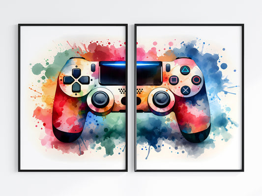 Gaming Poster 2er Set· Gaming Wandkunst · Gaming Raum Deko · Gamer Geschenk · Videospiel · Wand Deko · Esports Spiel·Deko Print· ohne Rahmen