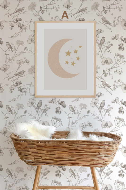 BEIGE Boho Poster Babyzimmer · Geschenkidee für Kinder · Babyzimmer Deko  · Modern Abstrakt Minimalistisch neutral ·Deko Print ohne Rahmen