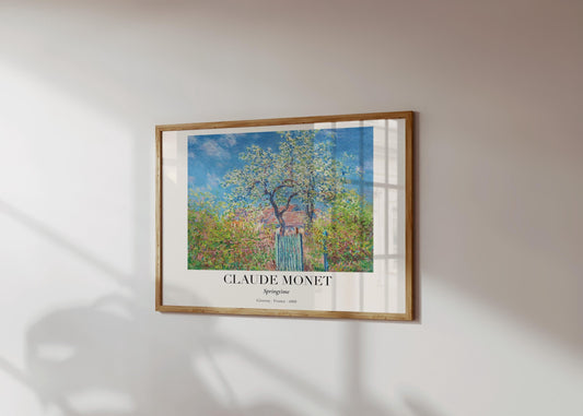 Claude Monet Poster · Frühling in Giverny 1888 · Blühender Baum Kunst · Impressionismus Druck · Garten Vintage Print · Deko ohne Rahmen