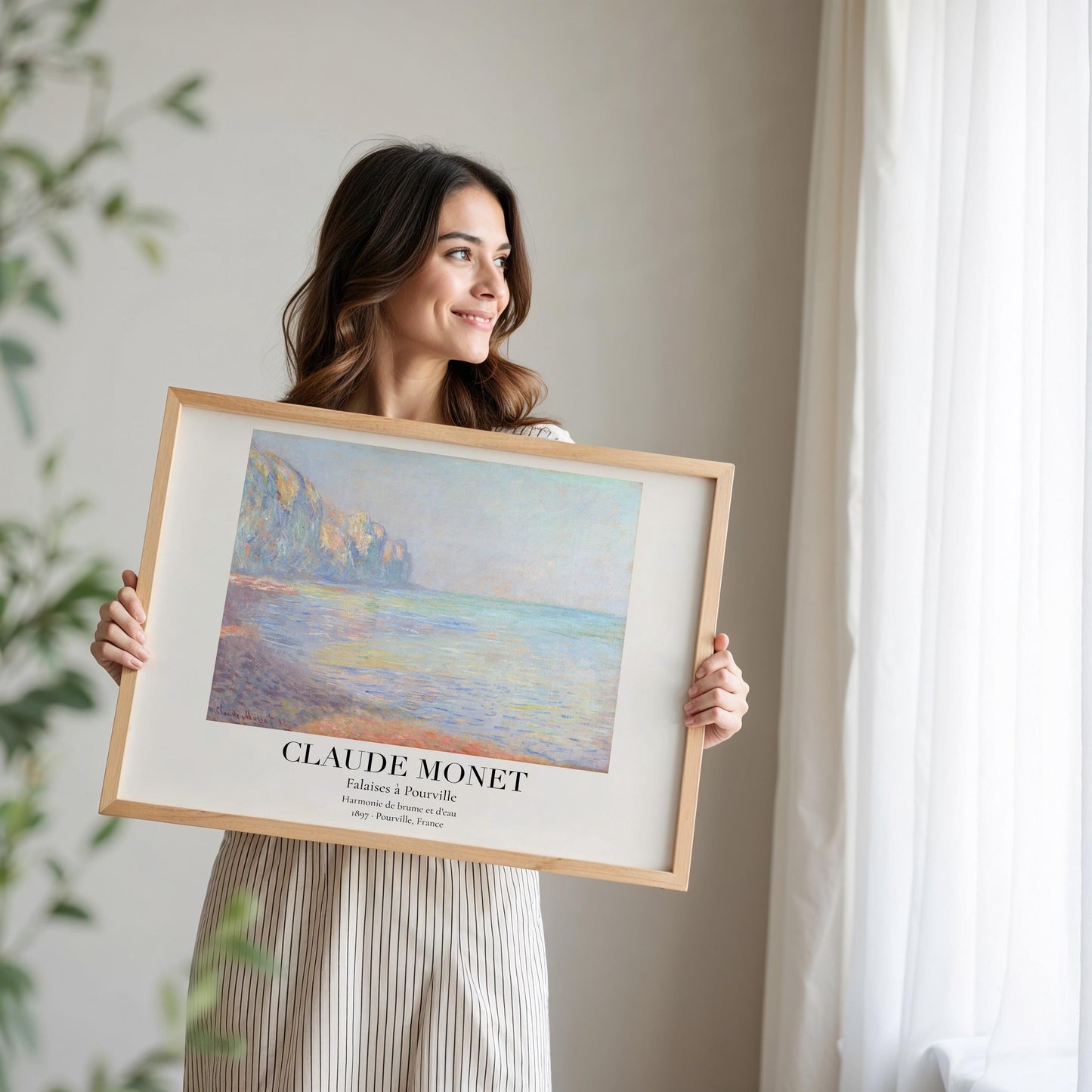 Claude Monet Poster · Falaises à Pourville 1897 · Küstenkunst Frankreich · Impressionismus Druck · Vintage Wandbild ohne Rahmen