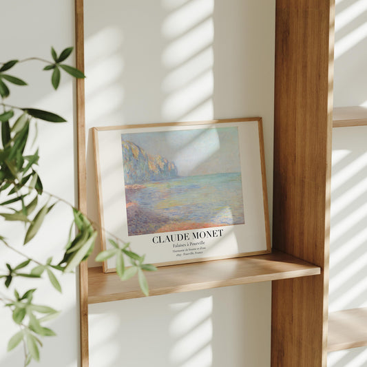 Claude Monet Poster · Falaises à Pourville 1897 · Küstenkunst Frankreich · Impressionismus Druck · Vintage Wandbild ohne Rahmen