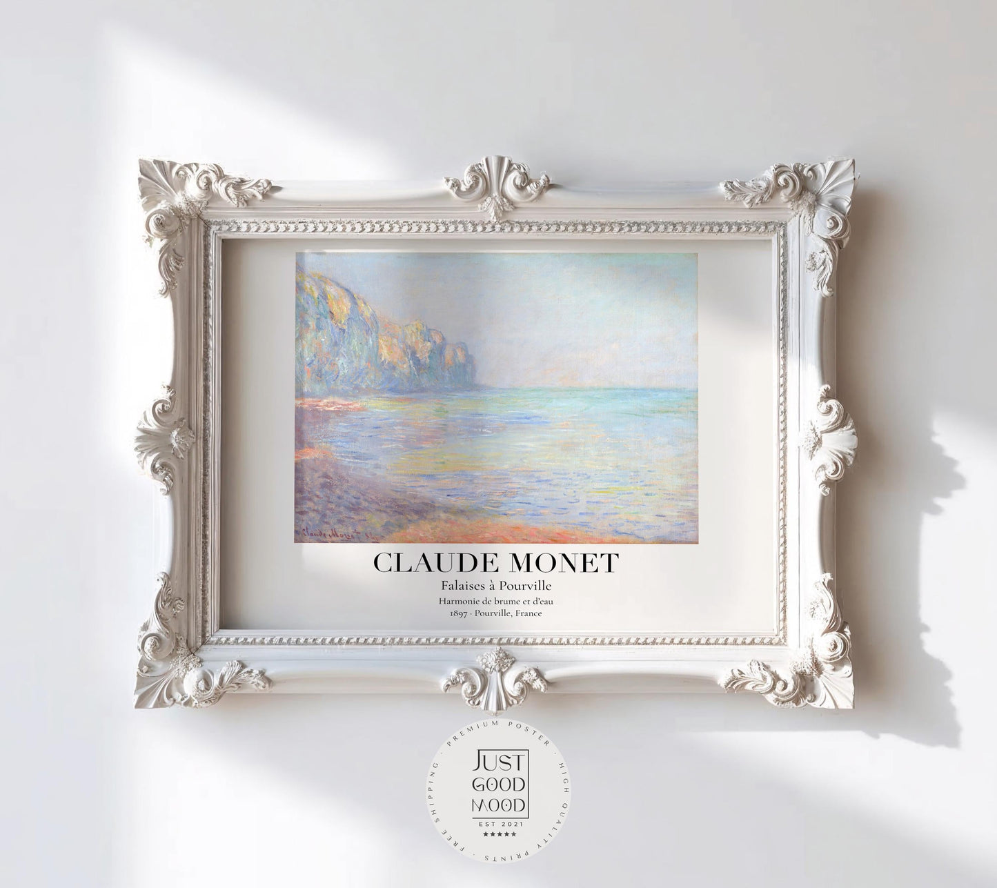 Claude Monet Poster · Falaises à Pourville 1897 · Küstenkunst Frankreich · Impressionismus Druck · Vintage Wandbild ohne Rahmen