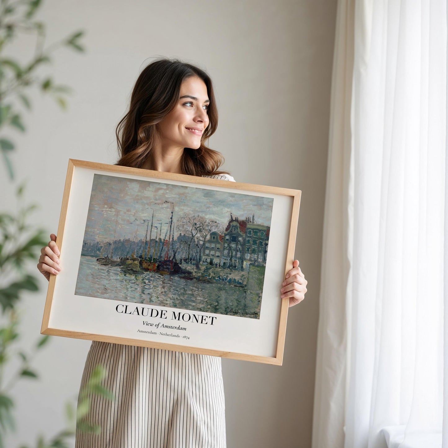 Claude Monet Poster · Amsterdam 1874 · Impressionismus Stadtansicht · Vintage Kunst Druck · Grachtenblick ohne Rahmen