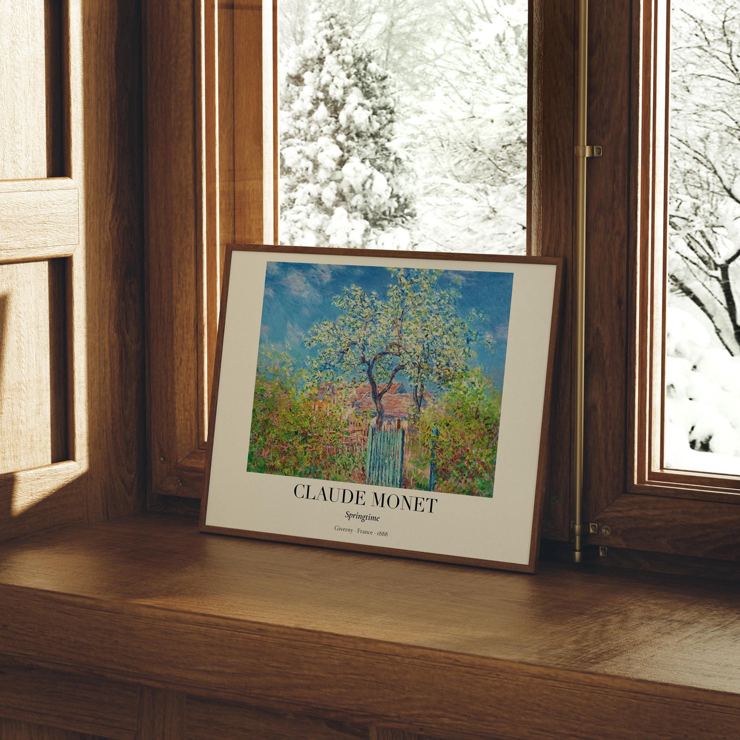 Claude Monet Poster · Frühling in Giverny 1888 · Blühender Baum Kunst · Impressionismus Druck · Garten Vintage Print · Deko ohne Rahmen