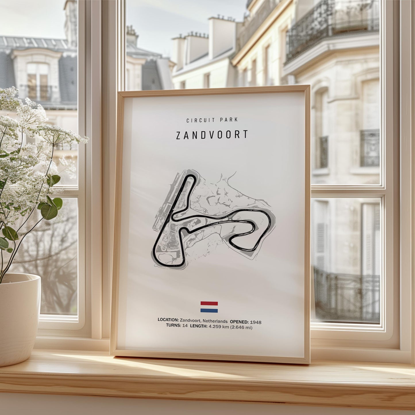 Poster Formel 1 2025 Rennstrecke Zandvoort Netherlands · Geschenkidee · Großer Preis von Zandvoort · Deko Print ohne Rahmen