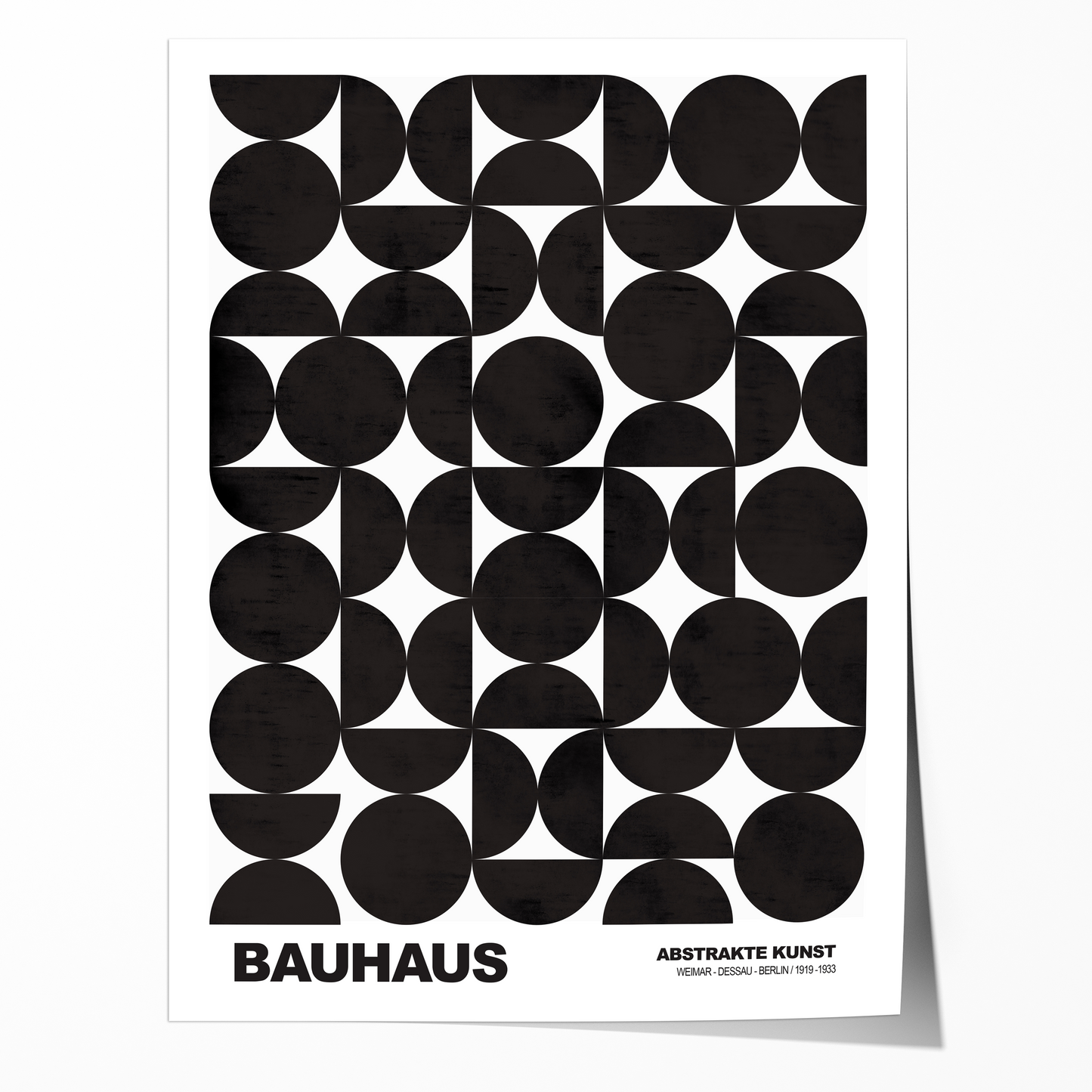 Poster Bauhaus Abstrakte Kunst · Schwarze geometrische Formen im minimalistischen Design · Modernes Wandbild · Deko Print ohne Rahmen