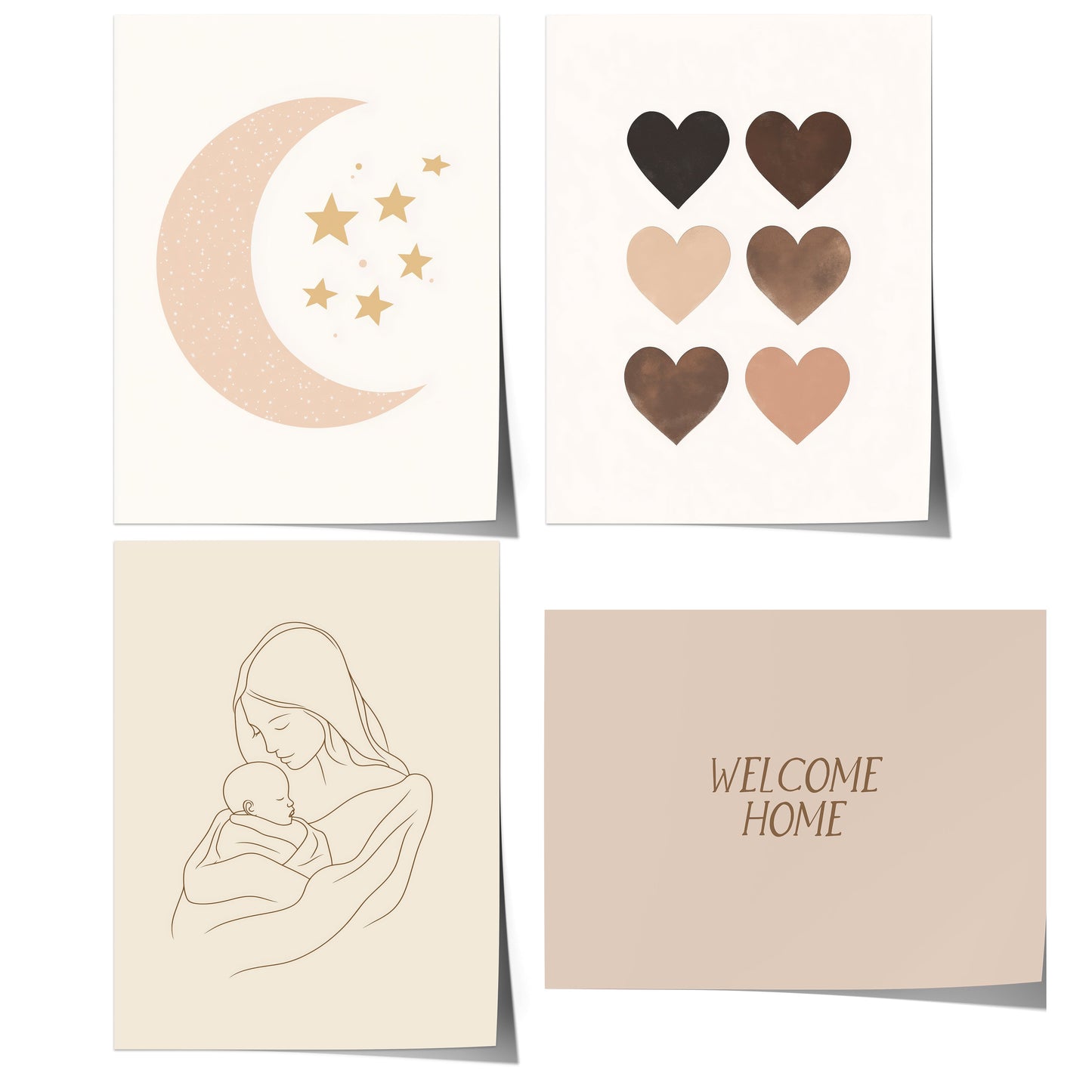 BEIGE Boho Poster Babyzimmer · Geschenkidee für Kinder · Babyzimmer Deko  · Modern Abstrakt Minimalistisch neutral ·Deko Print ohne Rahmen