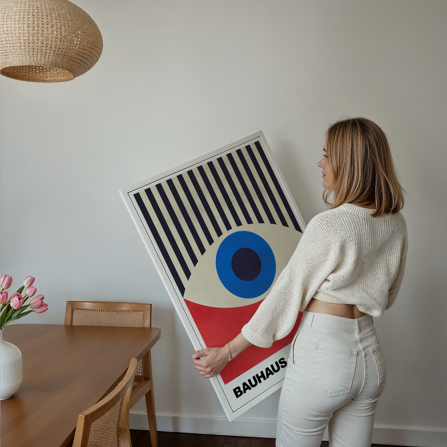 POSTER BAUHAUS Abstrakte Kunst · Modernes Auge Design im Retro Stil · Minimalistische Wanddeko · Deko Print ohne Rahmen